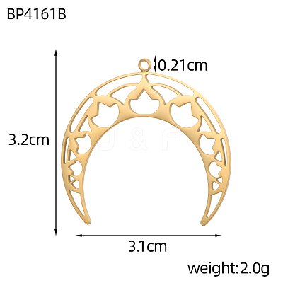 Hollow 304 Stainless Steel Pendants STAS-OY012-20G-1
