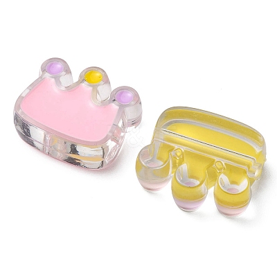10Pcs 5 Colors Transparent Acrylic Beads ACRC-YW0001-01-1