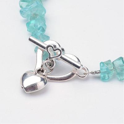 Natural Apatite Beaded Bracelets BJEW-JB02681-02-1