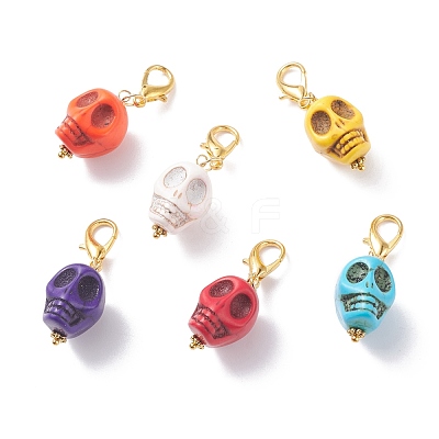 Synthetic Howlite Pendants Decorations HJEW-JM00634-1