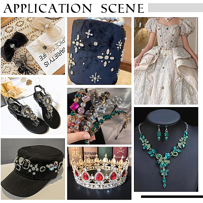 45Pcs 6 Styles Sew on Glass Rhinestone FIND-GA0004-48-1