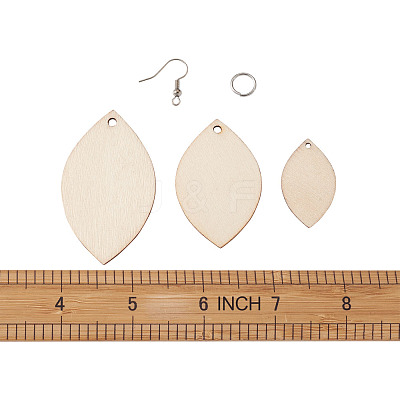 DIY Unfinished Wooden Pendant Earring Making Kits DIY-YS0001-16-1