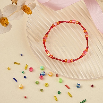 Cube & Seed Beads Kit for DIY Jewelry Making DIY-YW0004-83B-1