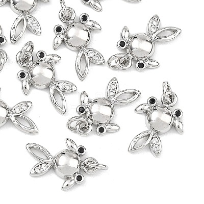 SHEGRACE Brass Cubic Zirconia Charms XGRQ3P039-586P-1