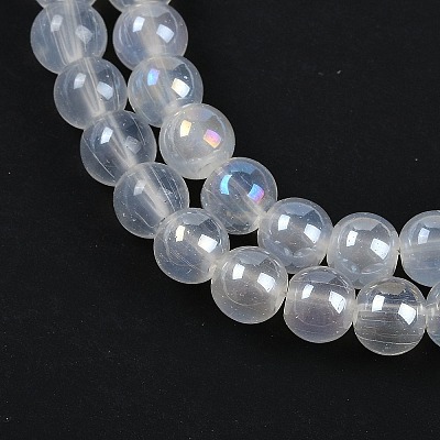 Baking Paint Electroplate Glass Beads Strands GLAA-G120-01B-1
