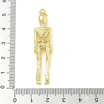 Halloween Theme Rack Plating Brass Pendants KK-Z067-14G-02-1