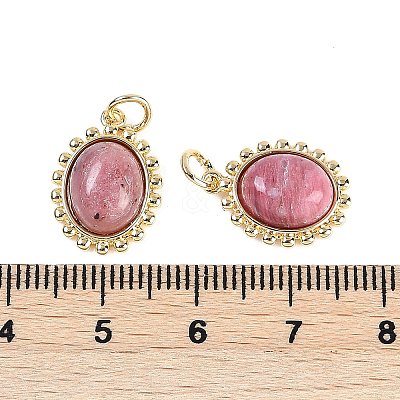 Natural Rhodonite Oval Pendants KK-U043-46G-E-1