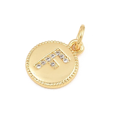 Brass Micro Pave Clear Cubic Zirconia Charms CU-CBA56CE-12G-F-1