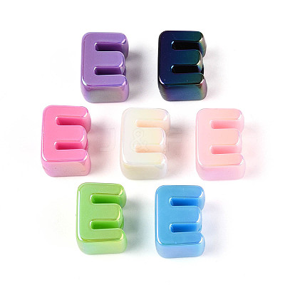 UV Plating Opaque Acrylic European Beads OACR-M027-03E-1