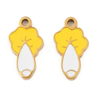 Vegetables 304 Stainless Steel Enamel Charms STAS-C137-02G-G-1