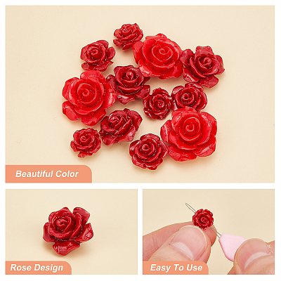 80Pcs 4 Style Dyed Synthetic Coral Beads CORA-GA0001-01-1