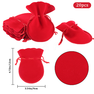 20Pcs Gourd Velvet Drawstring Bags TP-BBC0001-07B-01-1