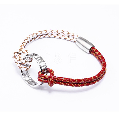 Alloy Ring Links Bracelets BJEW-F352-17P-02-1