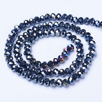 Electroplate Glass Beads Strands EGLA-A034-P10mm-B-1