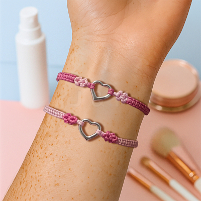 12Pcs 3 Colors Adjustable Nylon Thread Braided Bracelets for Women BJEW-GO0002-05-1