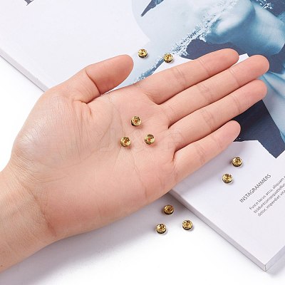 Brass Grade A Rhinestone Spacer Beads RSB036NF-04G-1