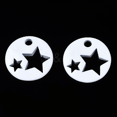 Spray Painted Brass Charms X-KK-Q252-003J-1