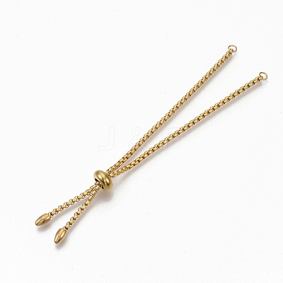 Ion Plating(IP) Adjustable 304 Stainless Steel Slider Bracelets Making X-STAS-T050-030G-1