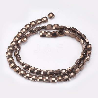 Electroplated Non-magnetic Synthetic Hematite Beads Strands G-P367-E-1
