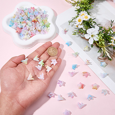 140Pcs Resin Bead Caps RESI-SC0006-87-1