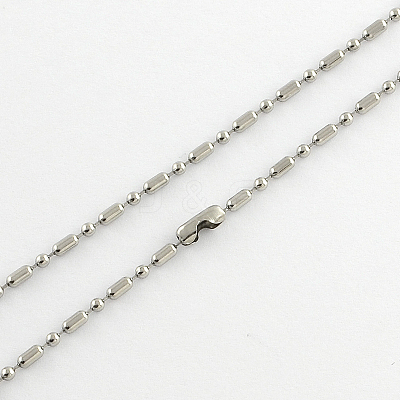 Tarnish Resistant 304 Stainless Steel Ball Chain Necklace Making LS-NJEW-R225-04-1