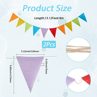 Linen & Twine Pennant Flags Banners DIY-WH20001-99G-1