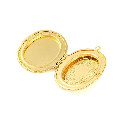 Rack Plating Brass Locket Pendants KK-K277-09G-1