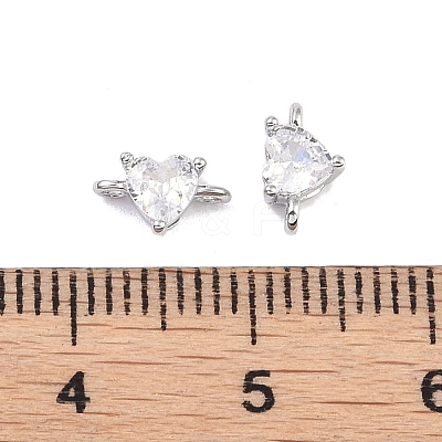 Brass Pave Glass Connector Charms KK-K351-35P-1