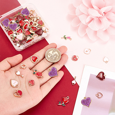90Pcs 15 Style Alloy Enamel Charms ENAM-PH0002-36-1