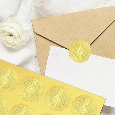 34 Sheets Self Adhesive Gold Foil Embossed Stickers DIY-WH0509-010-1