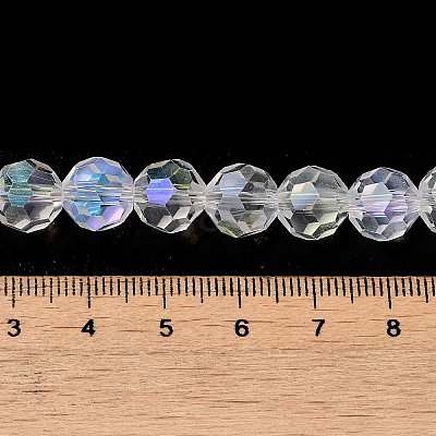 Electroplate Transparent Glass Beads Strands EGLA-A035-T10mm-L19-1