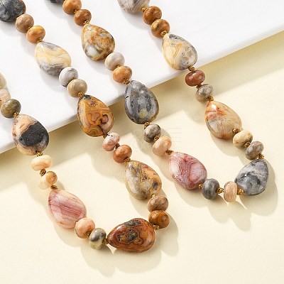 Natural Crazy Agate Beaded Necklaces NJEW-S399-23-1