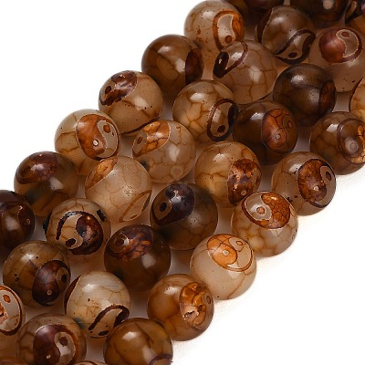 Tibetan Style dZi Beads Strands GG-CBA4812-B10-10MM-1