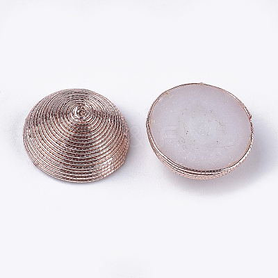 Polyester Thread Fabric Cabochons WOVE-T008-02B-04-1