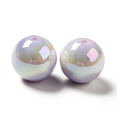 UV Plating Opaque Rainbow Iridescent Acrylic Beads MACR-D063-01B-04-1