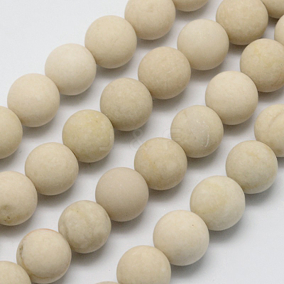 Natural Fossil Beads Strands X-G-D694-12mm-1