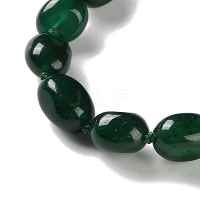 Natural Green Onyx Agate(Dyed & Heated) Nuggets Beaded Necklaces for Women NJEW-H047-07-1