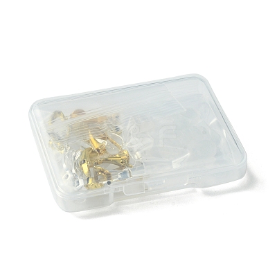 12Pcs 2 Color Brass Clip-on Earring Converters Findings KK-FS0001-31-1