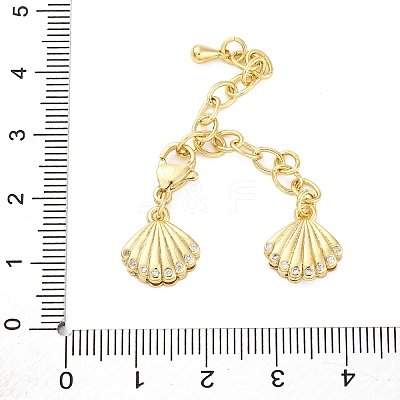 Cross Brass Micro Pave Cubic Zirconia Chain Extender KK-Z084-05G-1
