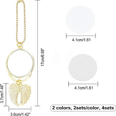 4 Sets 2 Colors Alloy Pendant Decoration Cabochon Settings FIND-CA0004-32-1