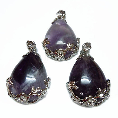Natural Amethyst Pendants G-Q689-1