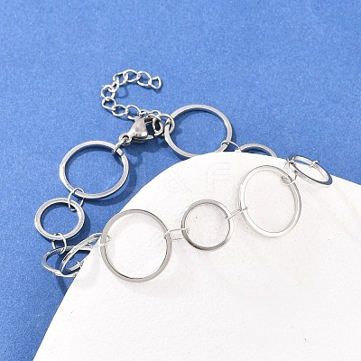 304 Stainless Steel Link Chain Bracelets for Women BJEW-P373-03B-P-1