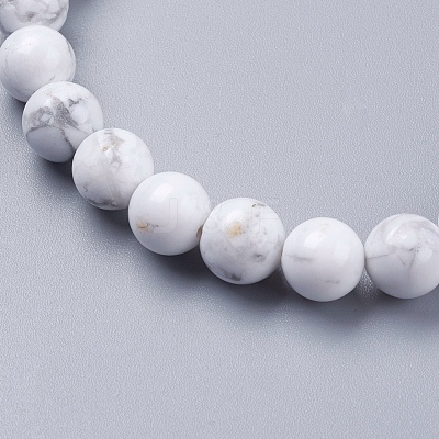 Natural Howlite Beaded Stretch Bracelets BJEW-I253-8mm-08-1