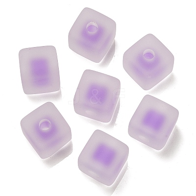 Frosted Acrylic European Beads OACR-G012-14H-1