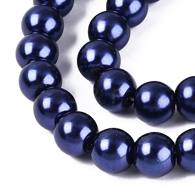 Baking Paint Pearlized Glass Pearl Round Bead Strands HY-Q330-8mm-82-1