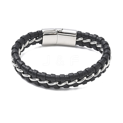 Braided Microfiber Leather Cord Bracelets BJEW-C153-01E-1