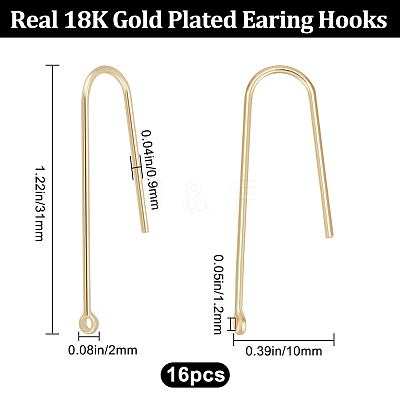 16Pcs Brass Hooks KK-BBC0008-10-1