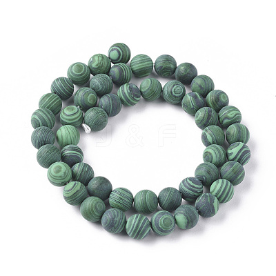 Synthetic Malachite Beads Strands G-F668-19-4mm-1