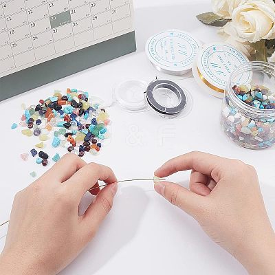 DIY Stretch Bracelets and Wire Wrapped Pendants Making Kits DIY-NB0001-99-1