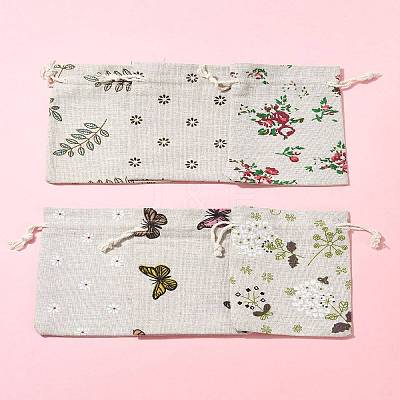 24Pcs 6 Colors Polycotton(Polyester Cotton) Packing Pouches Drawstring Bags ABAG-FS0001-12-1